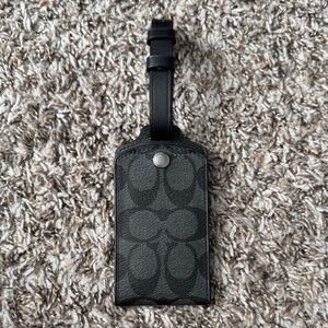 Coach Black Leather Luggage Tag